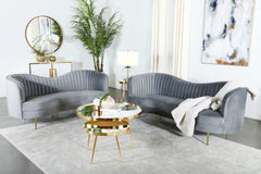 Orleans Furniture - Coaster - Sophia 2-piece Upholstered Channel Tufted Sofa Set Grey - 506864-S2