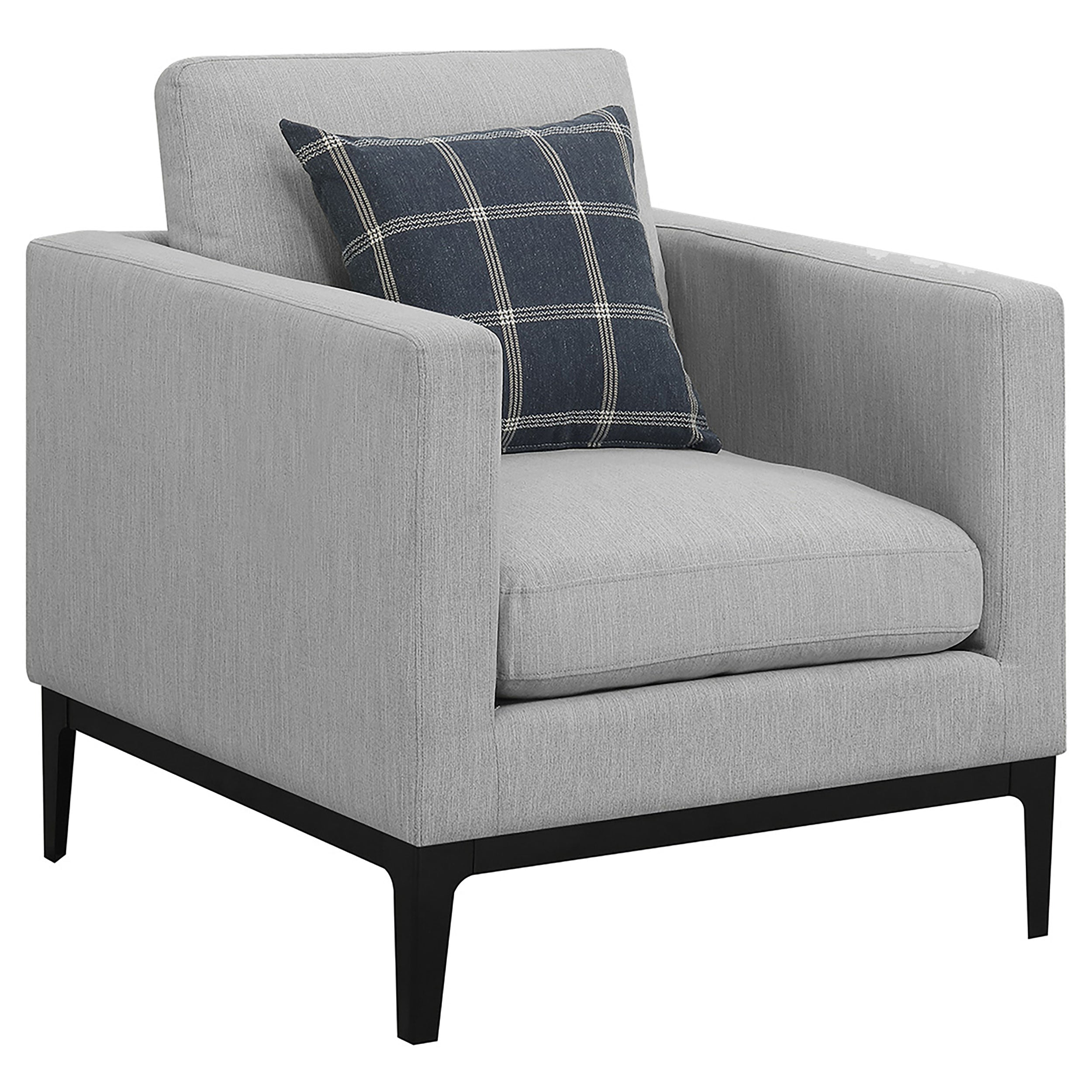 Orleans Furniture - Coaster - Apperson Upholstered Track Arm Accent Chair Light Grey - 508683