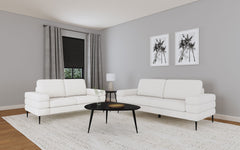 Orleans Furniture - Coaster - Jessel 2-piece Chenille Upholstered Sofa Set Ivory - 508801-S2