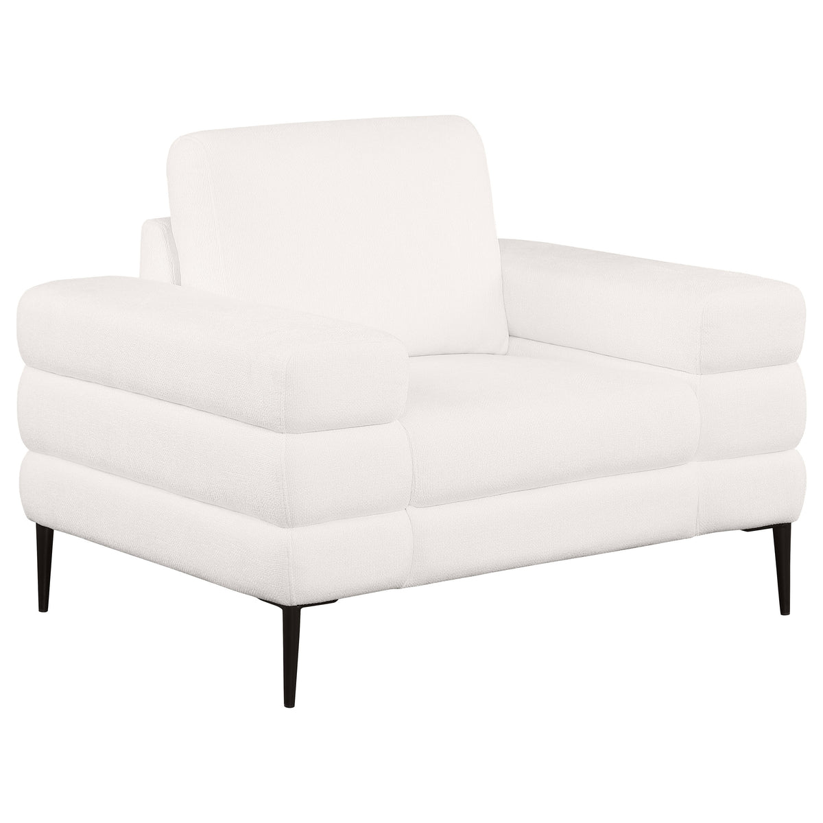 Orleans Furniture - Coaster - Jessel Chenille Upholstered Track Arm Chair Ivory - 508803