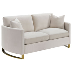 Orleans Furniture - Coaster - Corliss Upholstered Curved Track Arm Loveseat Beige - 508822