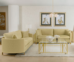 Orleans Furniture - Coaster - Corliss 2-piece Velvet Upholstered Sofa Set Camel - 508824-S2