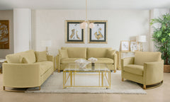 Orleans Furniture - Coaster - Corliss 3-piece Velvet Upholstered Sofa Set Camel - 508824-S3