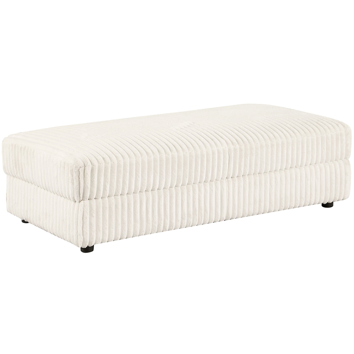 Orleans Furniture - Coaster - Emberson Upholstered Rectangular Storage Ottoman Ivory - 508855