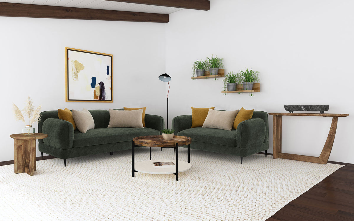 Orleans Furniture - Coaster - Jade 2-piece Chenille Upholstered Sofa Set Green - 509131-S2