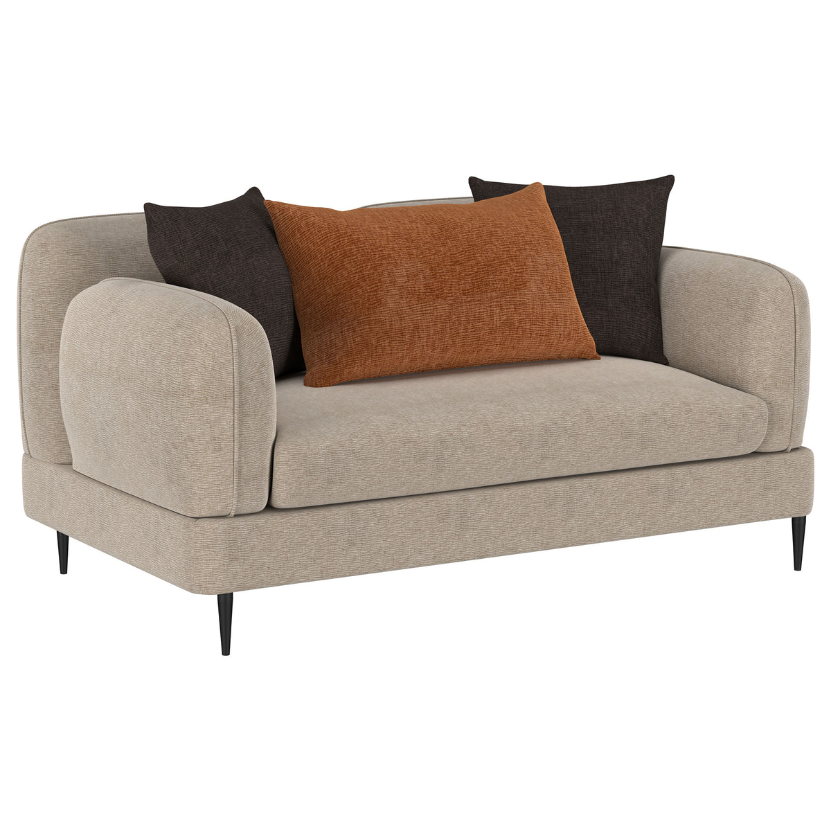 Orleans Furniture - Coaster - Jade Chenille Upholstered Sculpted Track Arm Loveseat Latte - 509412