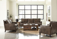 Orleans Furniture - Coaster - Leaton 3-piece Upholstered Recessed Arm Sofa Set Brown Sugar - 509441-S3
