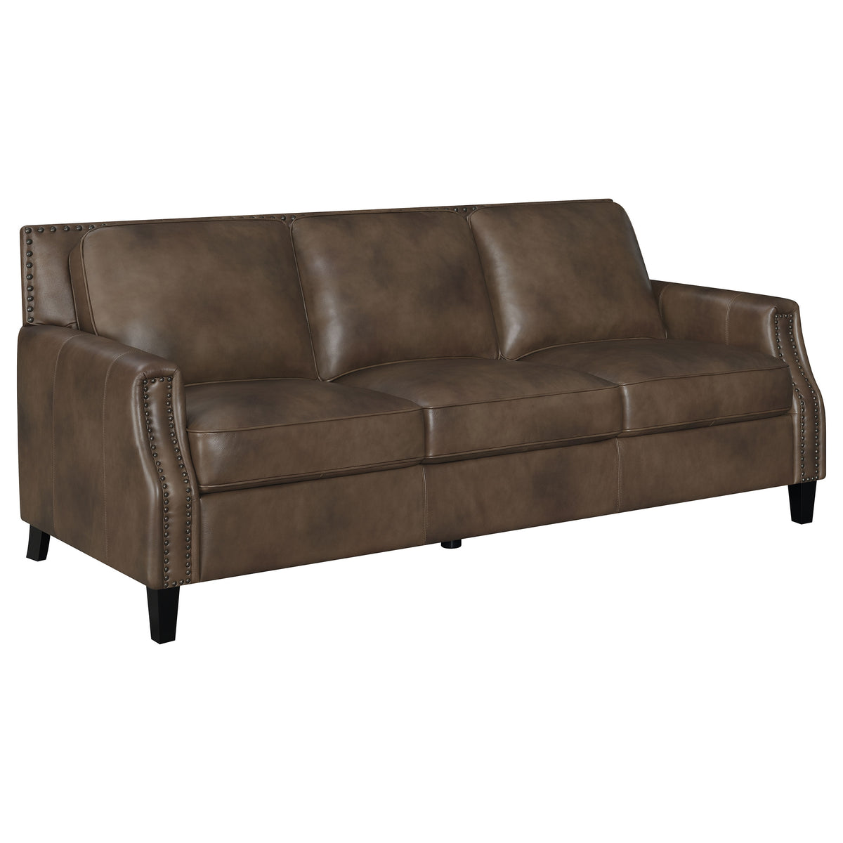 Orleans Furniture - Coaster - Leaton Upholstered Recessed Arm Sofa Brown Sugar - 509441