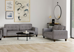 Orleans Furniture - Coaster - Deerhurst 2-piece Upholstered Track Arm Sofa Set Charcoal - 509641-S2