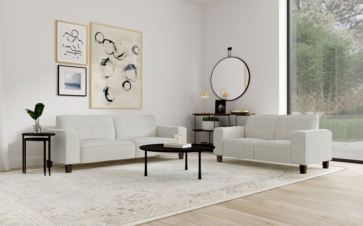 Orleans Furniture - Coaster - Deerhurst 2-piece Upholstered Track Arm Sofa Set Greige - 509647-S2