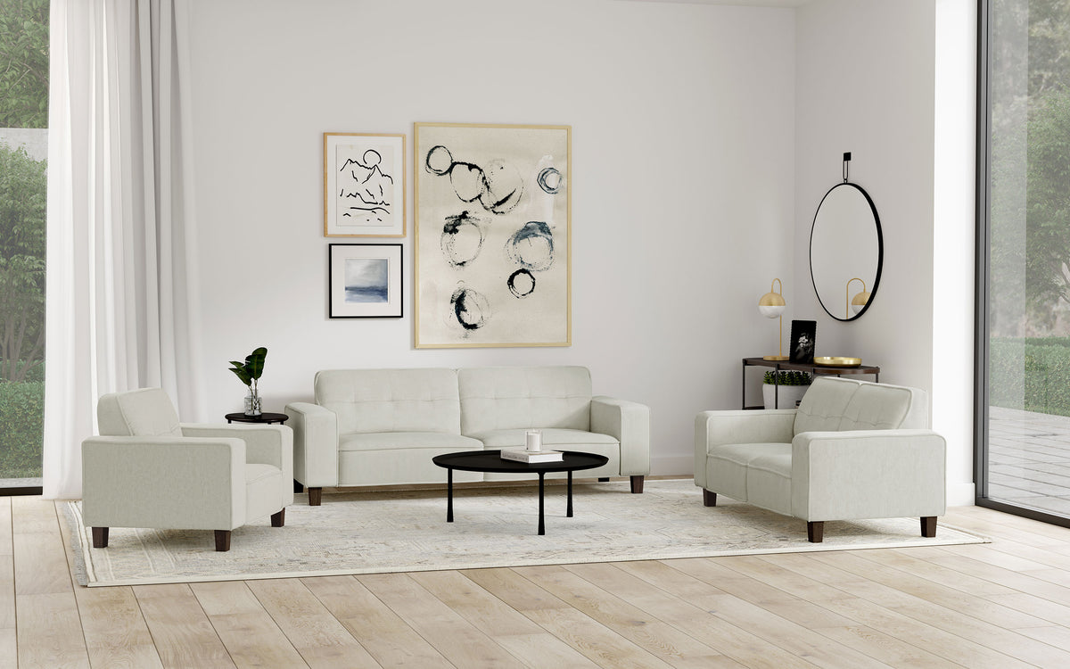 Orleans Furniture - Coaster - Deerhurst 3-piece Upholstered Track Arm Sofa Set Greige - 509647-S3