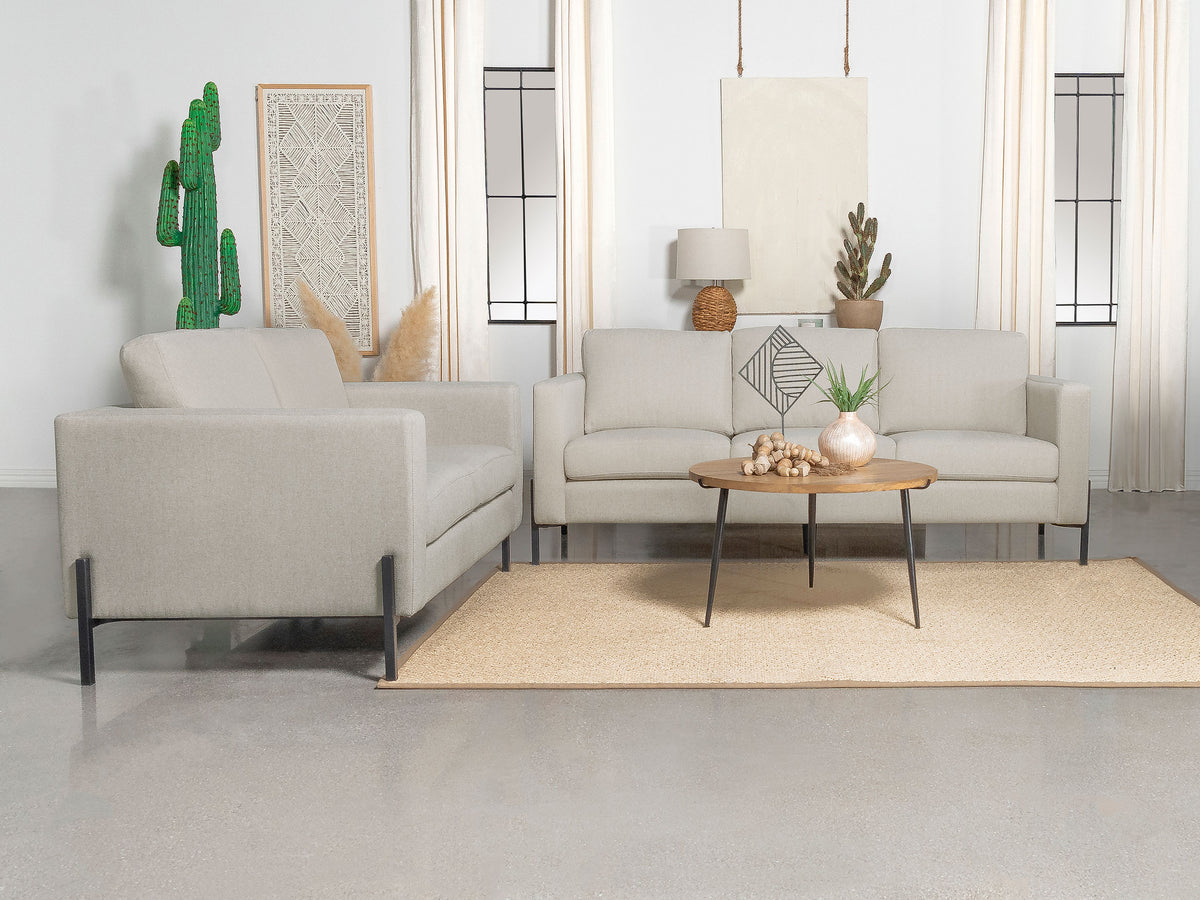 Orleans Furniture - Coaster - Tilly 2-piece Upholstered Track Arm Sofa Set Oatmeal - 509901-S2