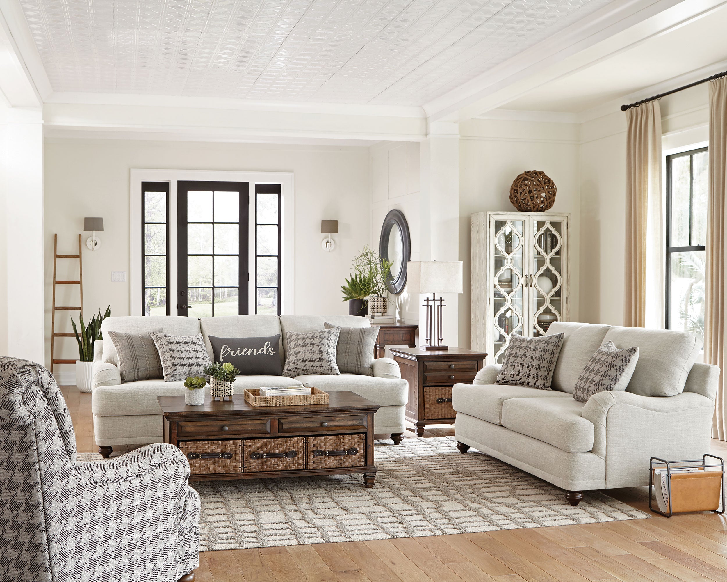 Orleans Furniture - Coaster - Glenn 2-piece Upholstered Sofa Set Light Grey and Grey - 511094-S2