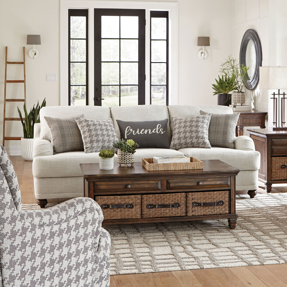 Orleans Furniture - Coaster - Glenn Upholstered English Arm Sofa Light Grey and Grey - 511094