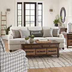 Orleans Furniture - Coaster - Glenn Upholstered English Arm Sofa Light Grey and Grey - 511094