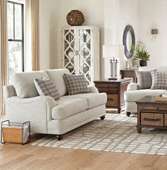 Orleans Furniture - Coaster - Glenn Upholstered English Arm Loveseat Light Grey and Grey - 511095