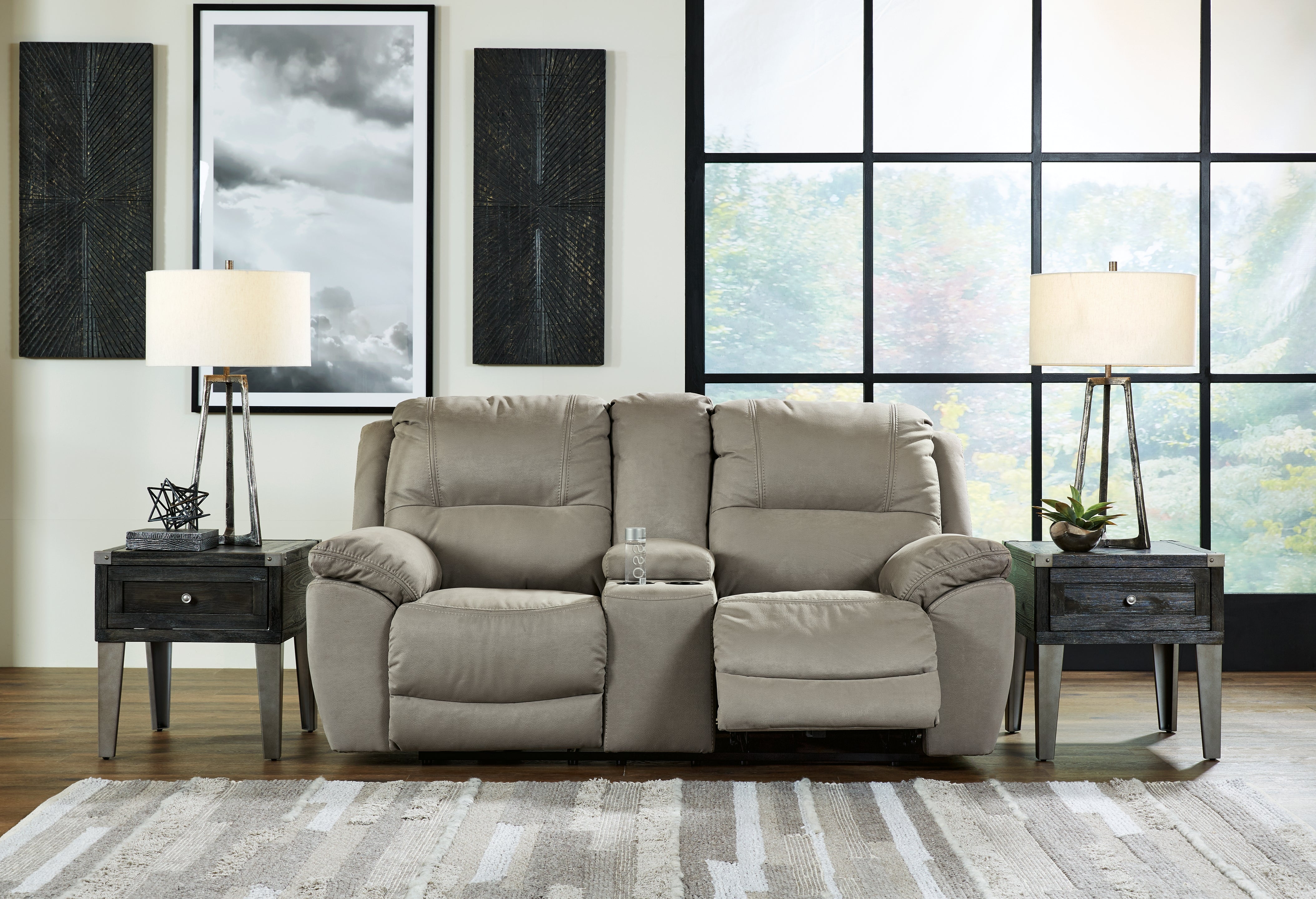 Orleans Furniture - Ashley Furniture - Next-Gen Gaucho Living Room - DBL Rec Loveseat w/Console / Putty - 5420394