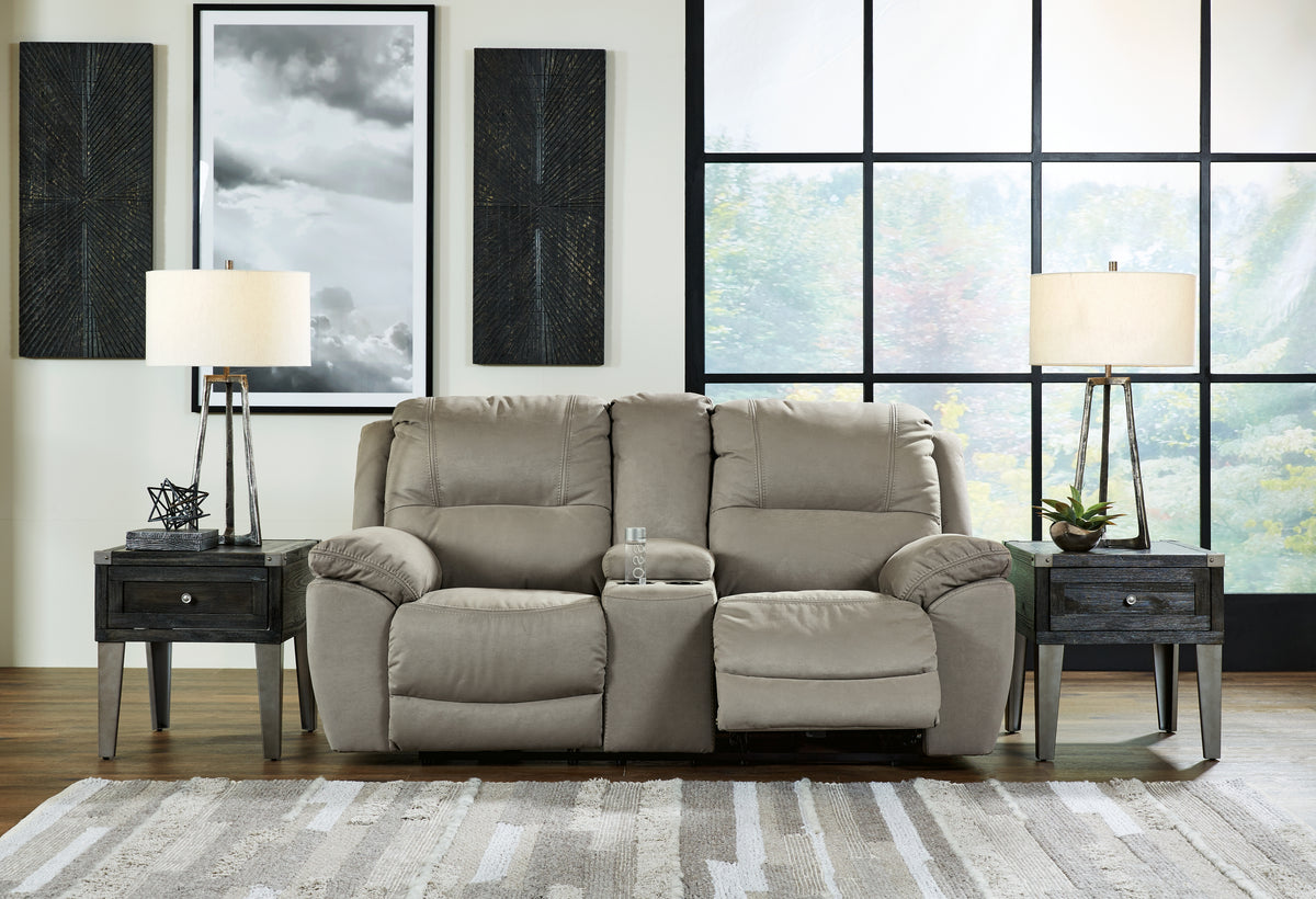 Orleans Furniture - Ashley Furniture - Next-Gen Gaucho Living Room - DBL Rec Loveseat w/Console / Putty - 5420394