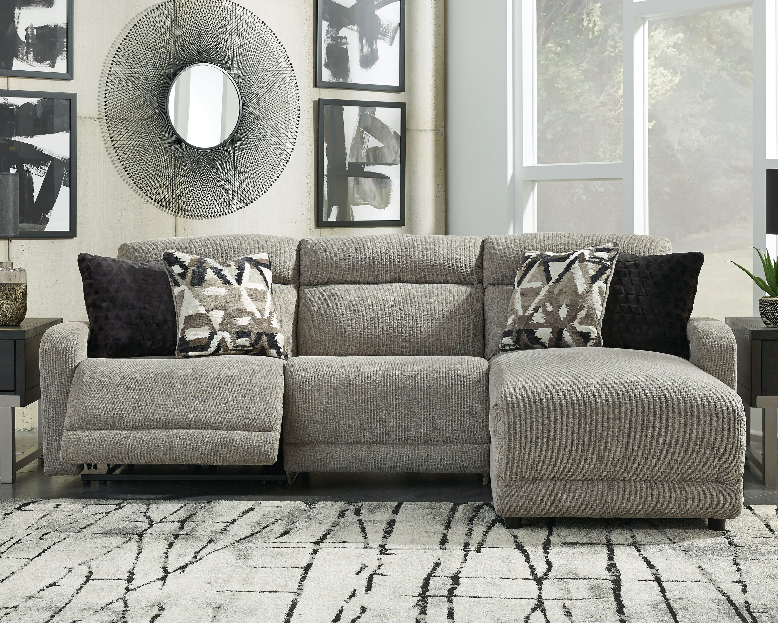 Orleans Furniture - Ashley Furniture - Colleyville Sectional - 3-Piece Power Reclining Sectional with Chaise / Stone - 54405S2