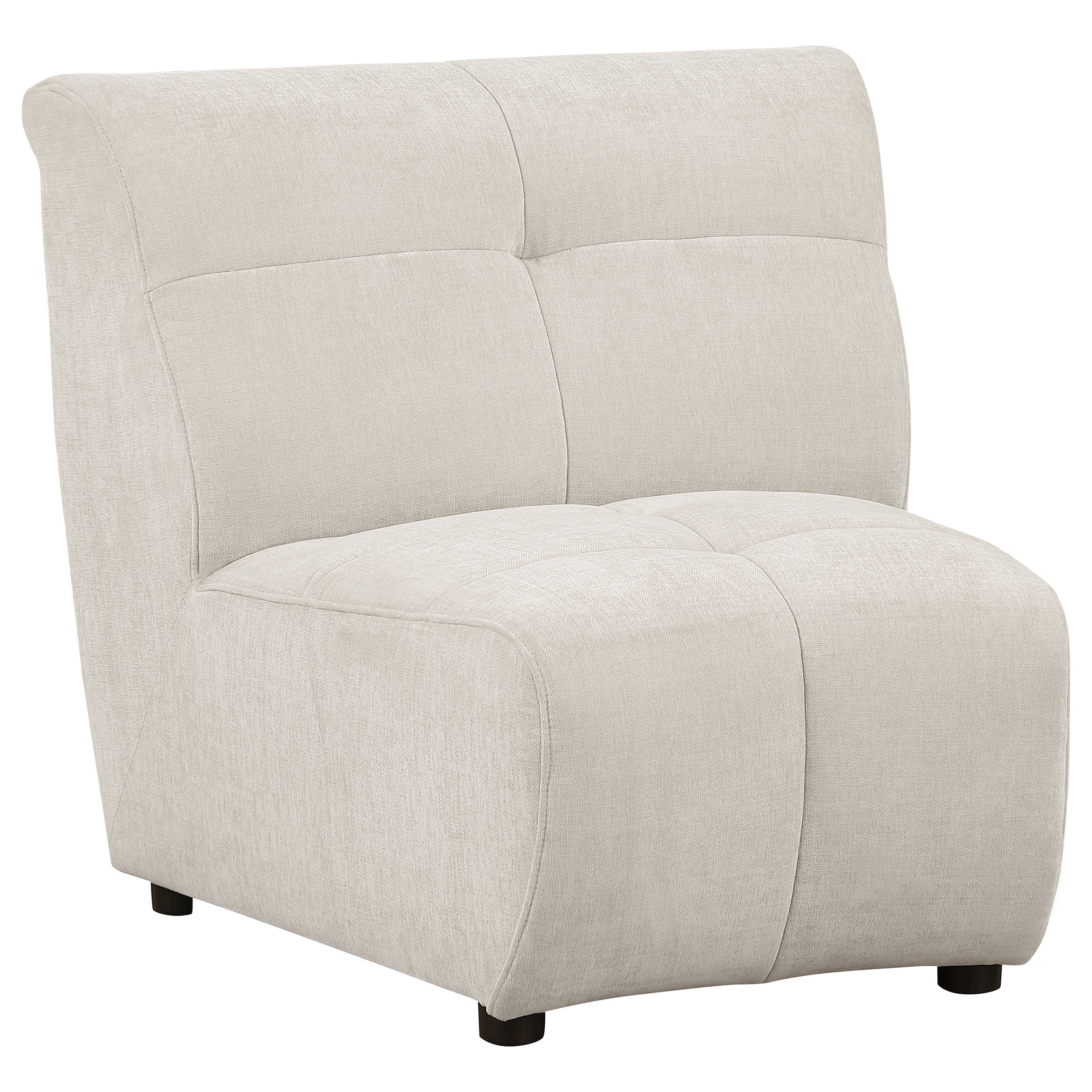 Orleans Furniture - Coaster - Charlotte Upholstered Curved Armless Chair Ivory - 551300AC