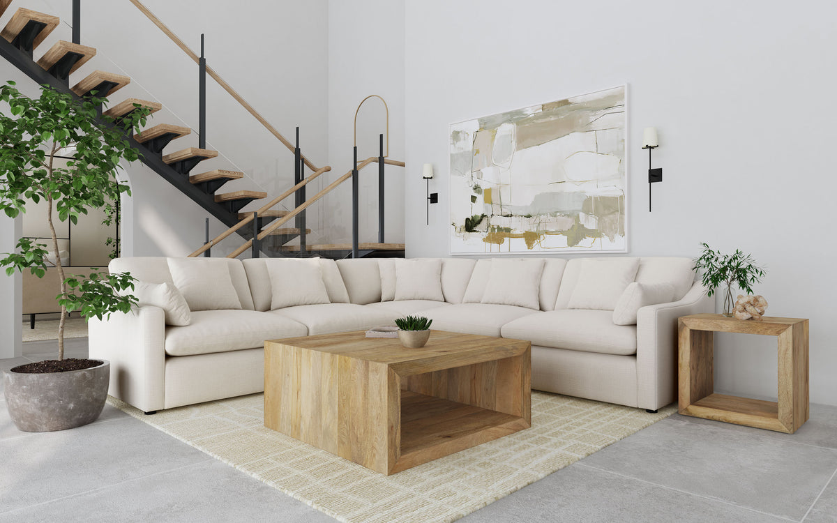Orleans Furniture - Coaster - Hobson 5-piece Upholstered Modular Sectional Sofa Ivory - 551451-SETA