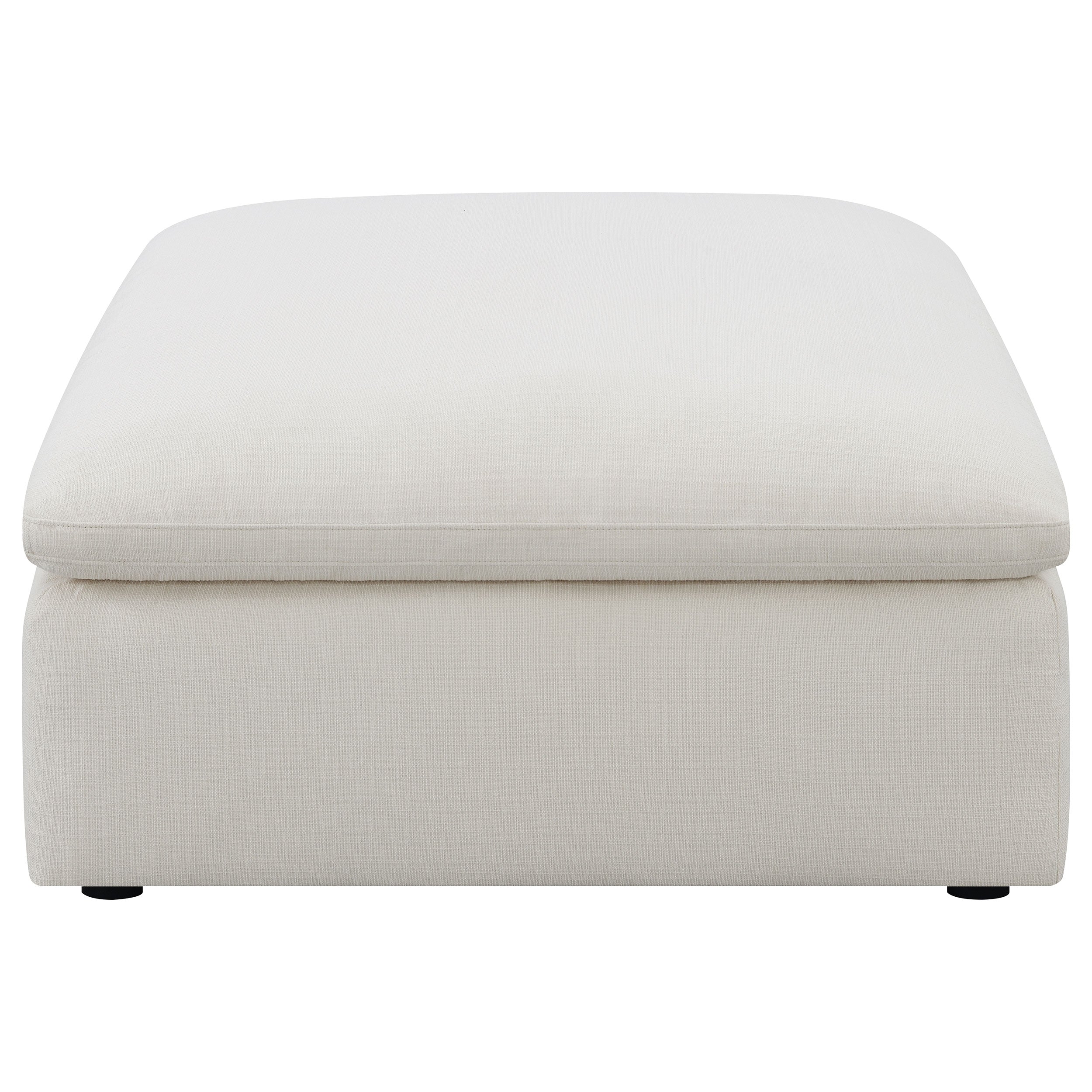 Hobson Square Upholstered Ottoman Ivory