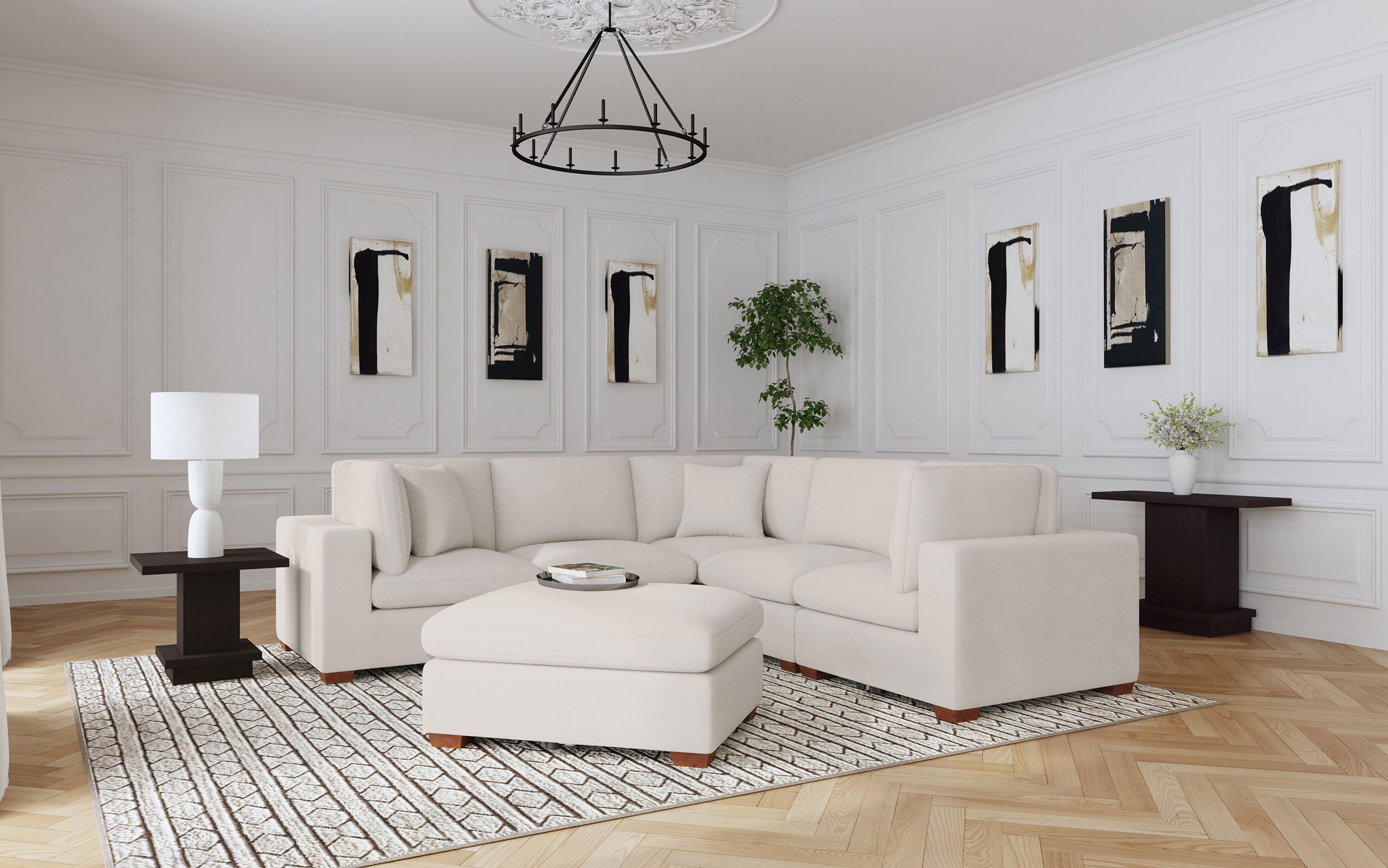 Orleans Furniture - Coaster - Lakeview 6-piece Upholstered Modular Sectional Sofa Ivory - 551461-SETA