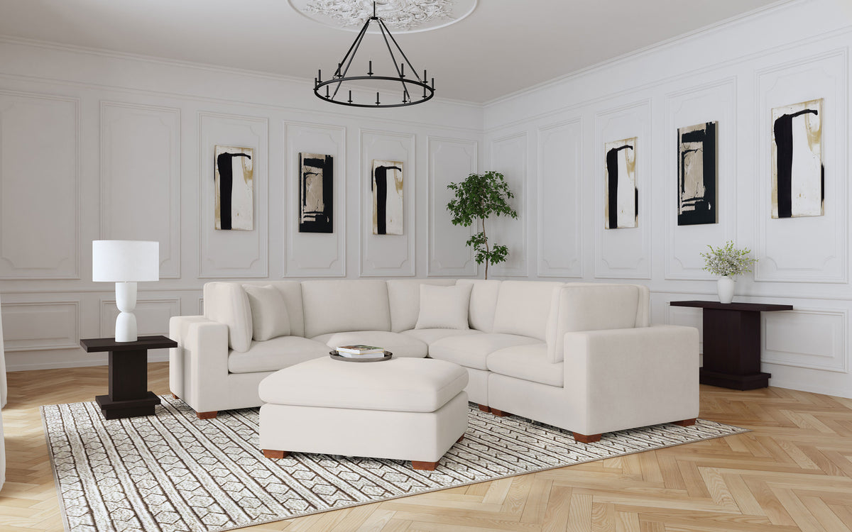 Orleans Furniture - Coaster - Lakeview 6-piece Upholstered Modular Sectional Sofa Ivory - 551461-SETA