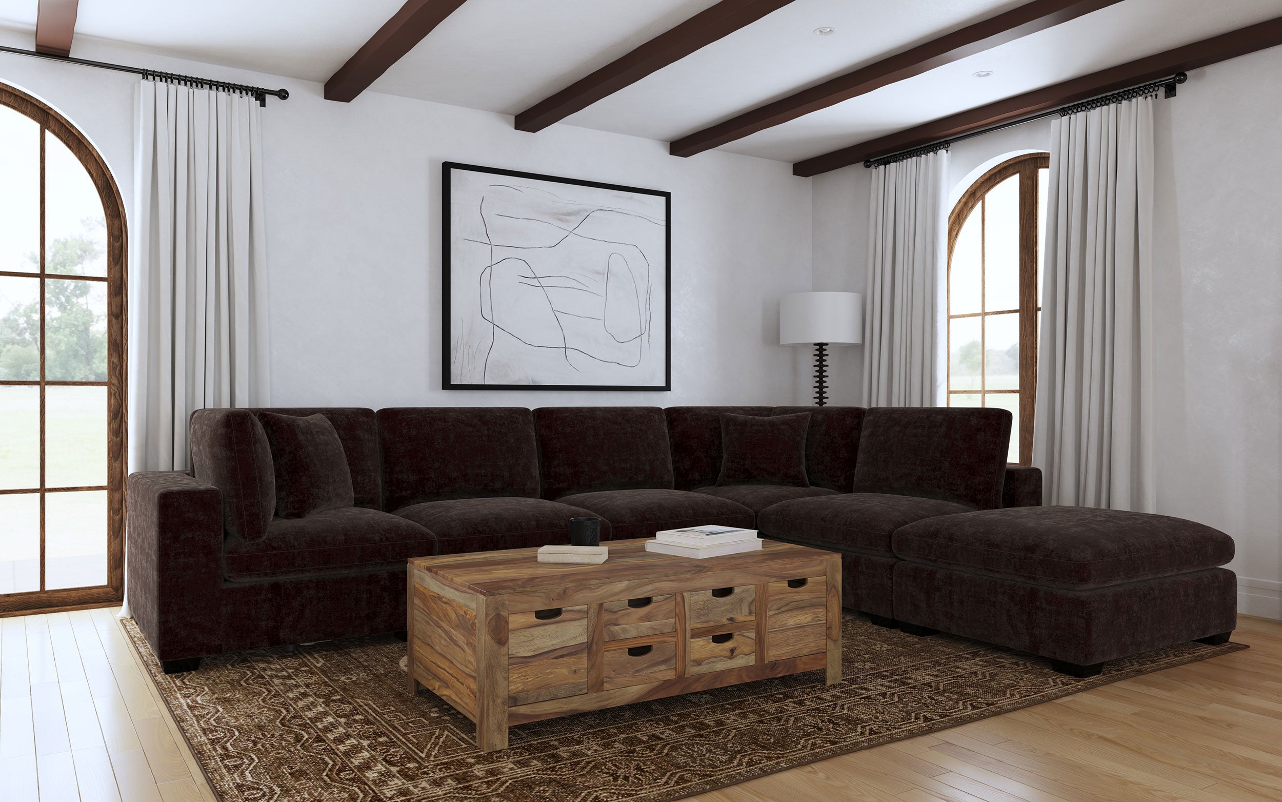 Orleans Furniture - Coaster - Lakeview 6-piece Upholstered Modular Sectional Chocolate - 551464-SET