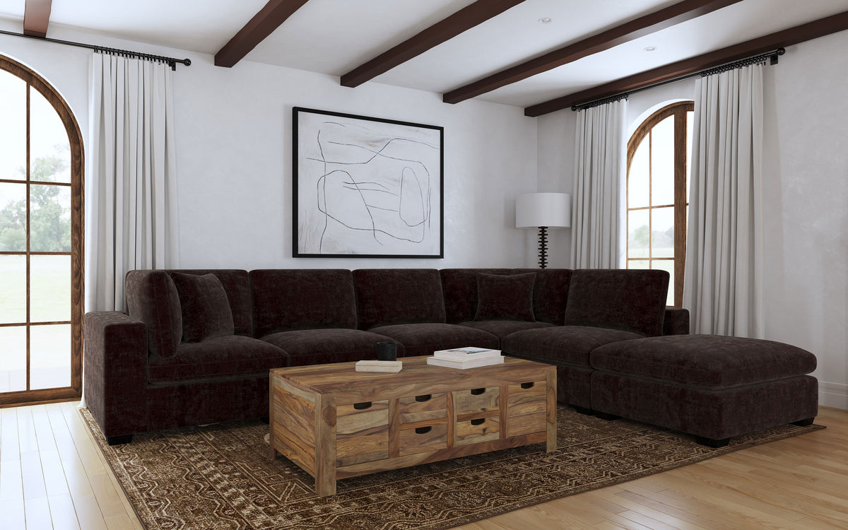 Orleans Furniture - Coaster - Lakeview 6-piece Upholstered Modular Sectional Chocolate - 551464-SET