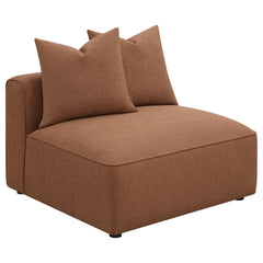 Orleans Furniture - Coaster - Jennifer Upholstered Armless Chair Terracotta - 551591