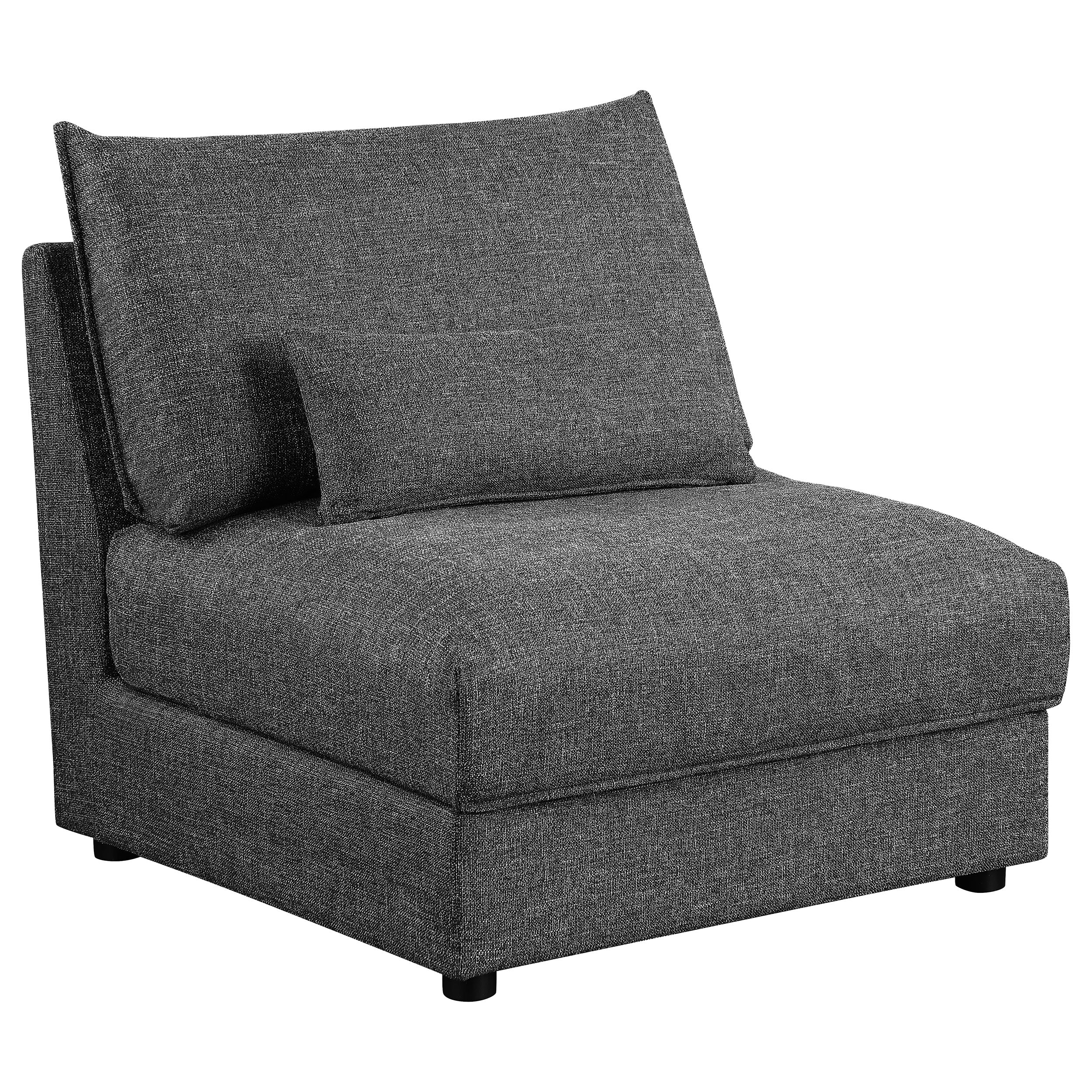 Orleans Furniture - Coaster - Sasha Upholstered Armless Chair Barely Black - 551681