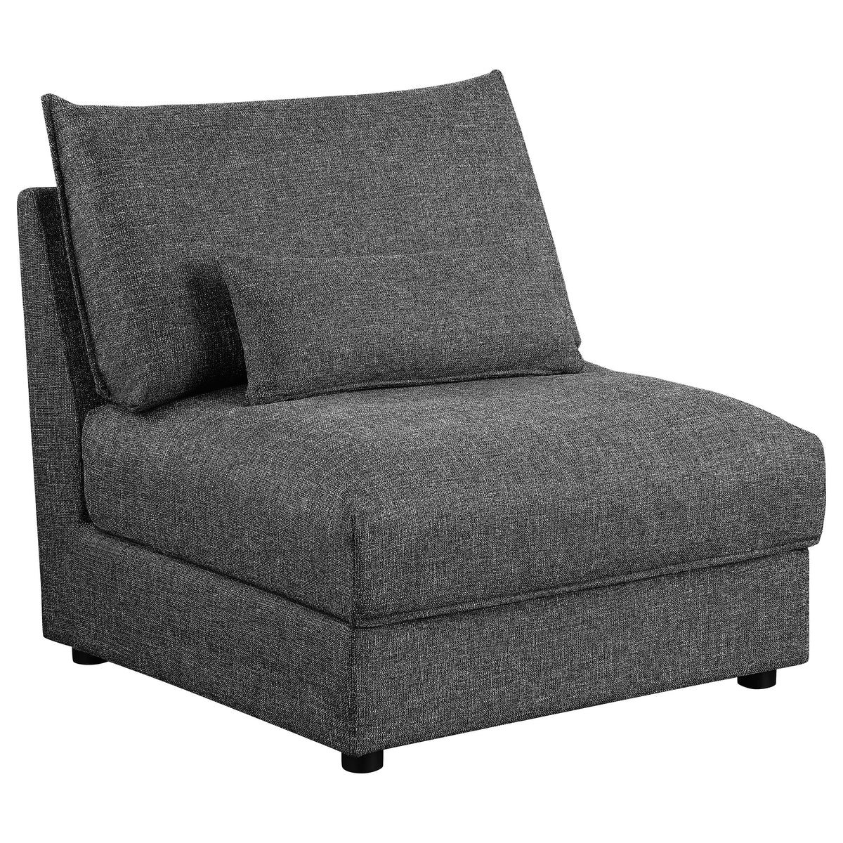 Orleans Furniture - Coaster - Sasha Upholstered Armless Chair Barely Black - 551681