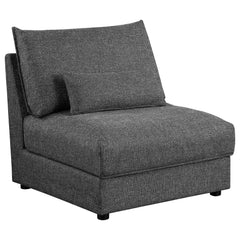 Orleans Furniture - Coaster - Sasha Upholstered Armless Chair Barely Black - 551681