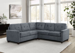 Orleans Furniture - Coaster - Georgina 3-piece Upholstered Sectional Sofa Steel Grey - 551701-SETA