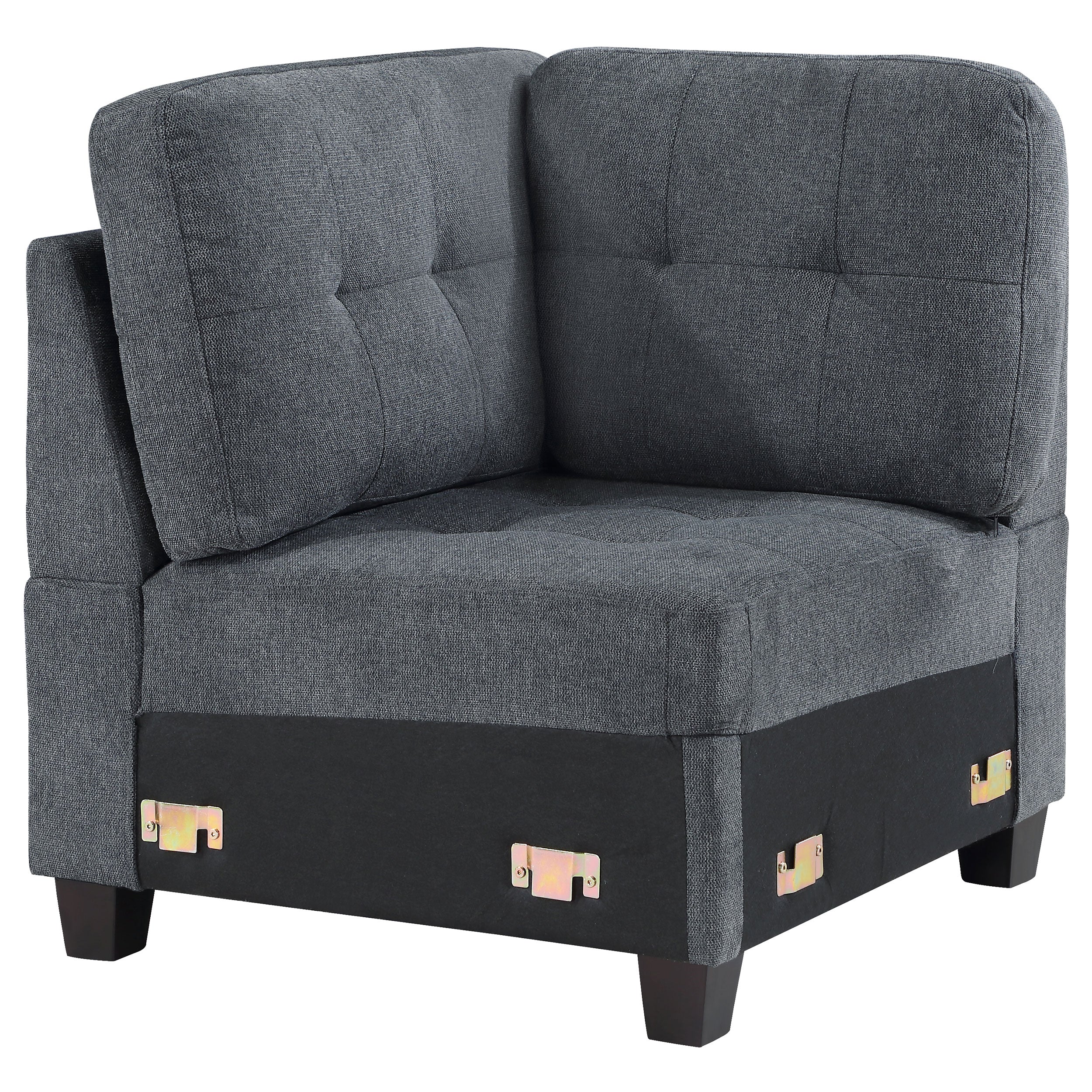 Orleans Furniture - Coaster - Georgina Upholstered Corner Chair Steel Grey - 551702