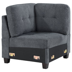 Orleans Furniture - Coaster - Georgina Upholstered Corner Chair Steel Grey - 551702