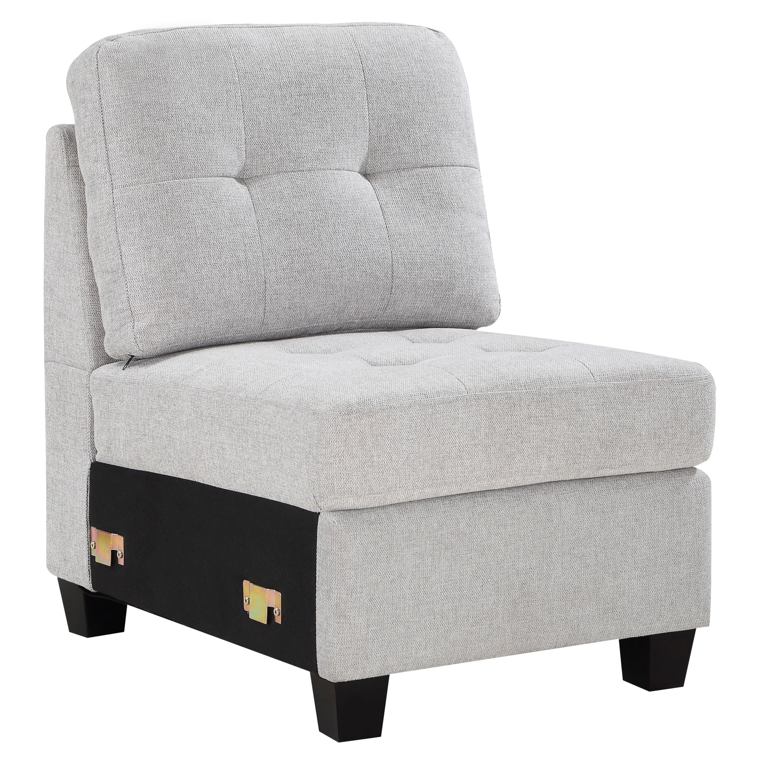 Orleans Furniture - Coaster - Georgina Upholstered Armless Chair Steel Beige - 551705