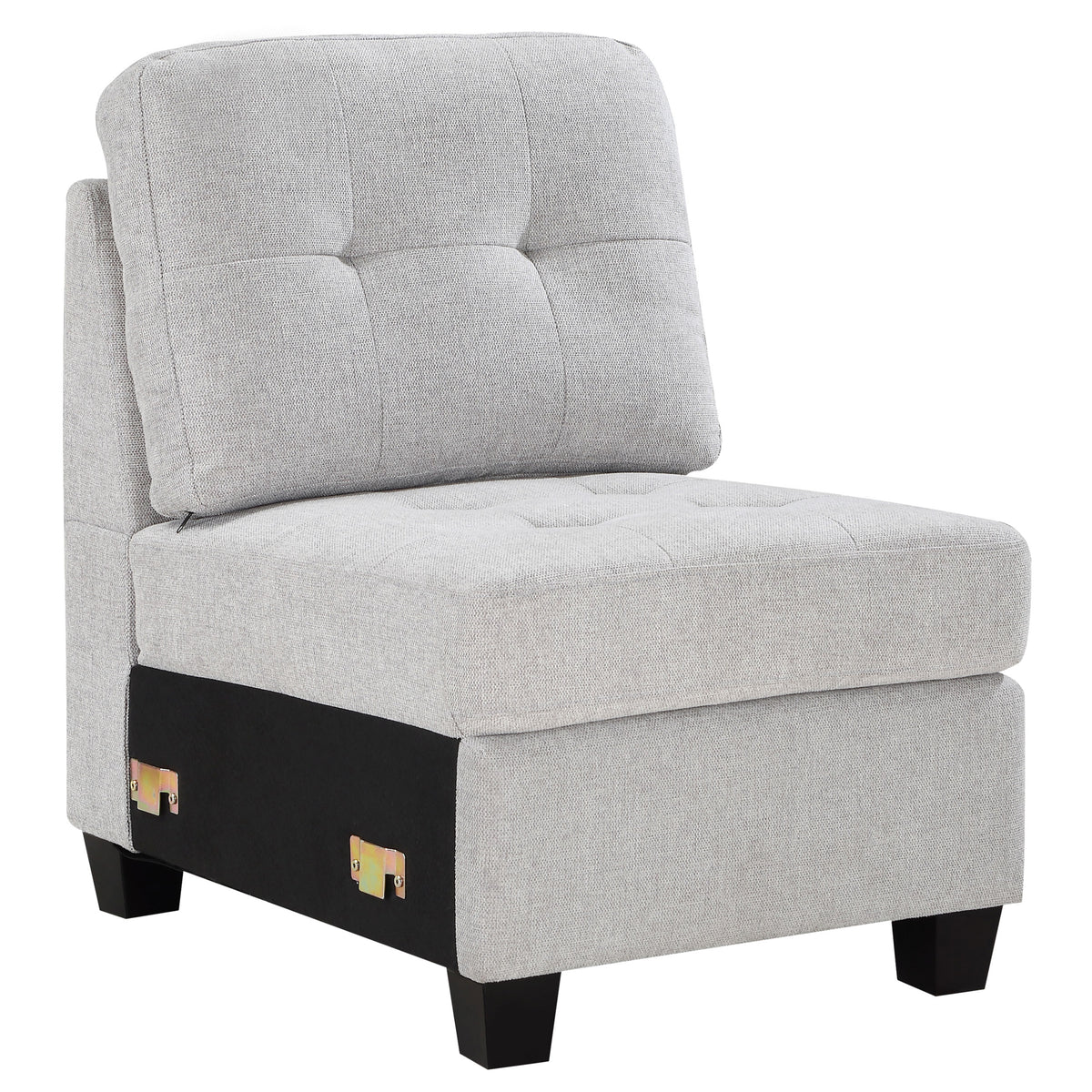 Orleans Furniture - Coaster - Georgina Upholstered Armless Chair Steel Beige - 551705