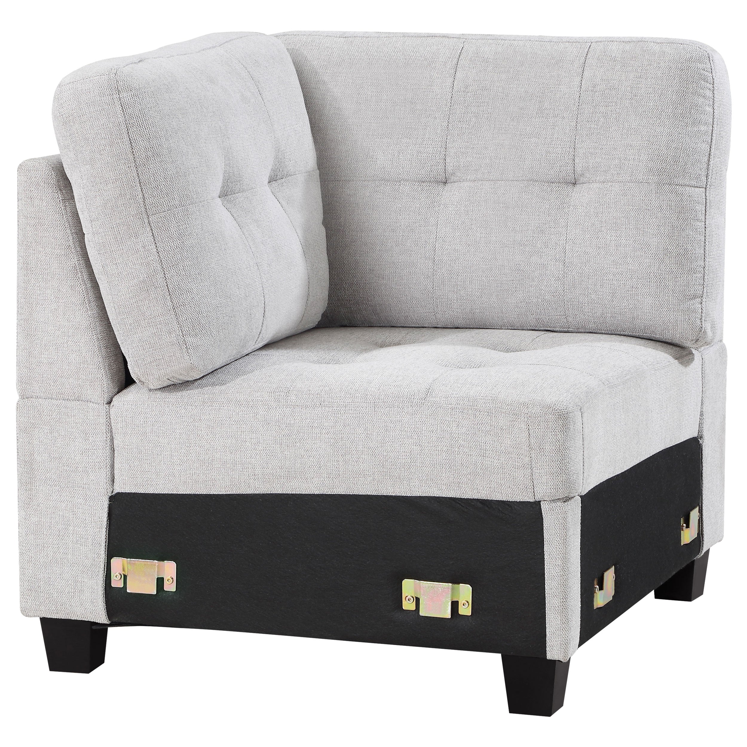 Orleans Furniture - Coaster - Georgina Upholstered Corner Chair Steel Beige - 551706