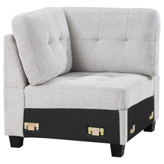 Orleans Furniture - Coaster - Georgina Upholstered Corner Chair Steel Beige - 551706