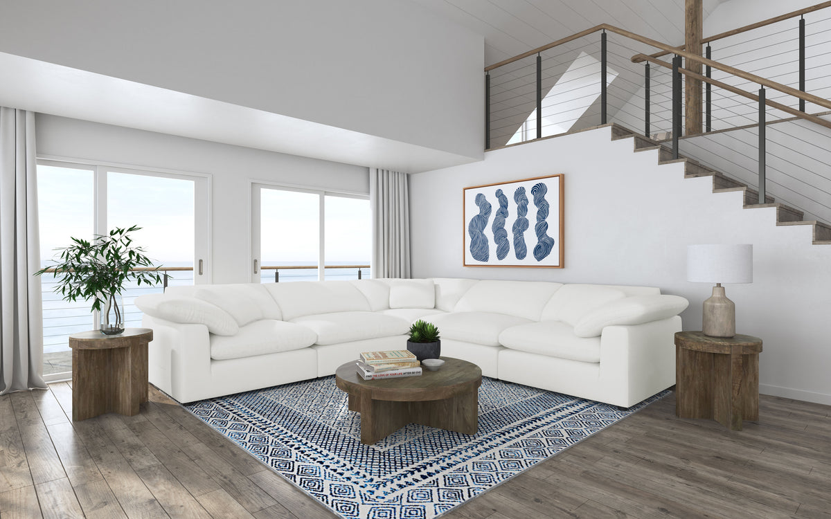 Orleans Furniture - Coaster - Raleigh 5-piece Boucle Upholstered Modular Sectional Ivory - 551751-SETB