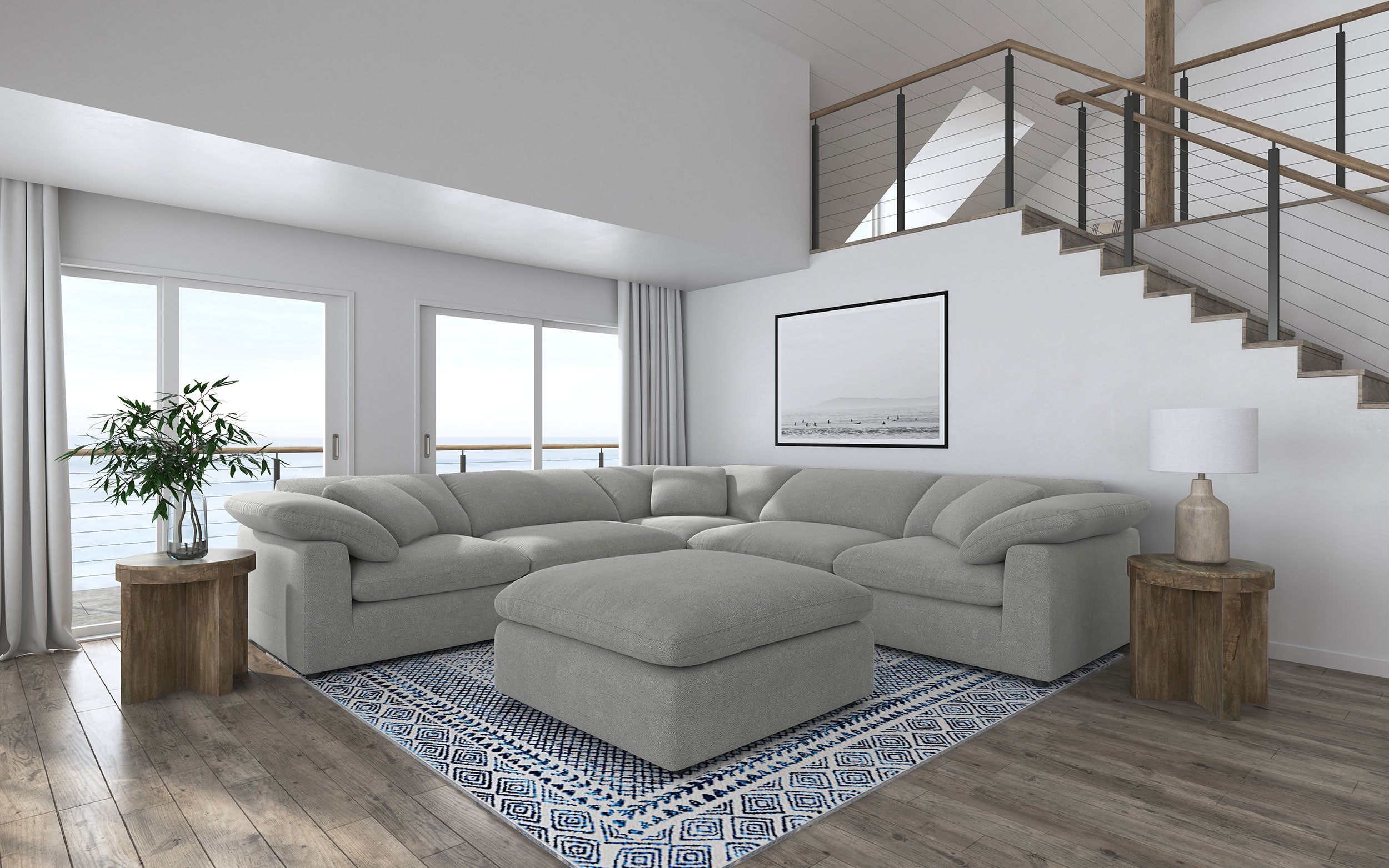 Orleans Furniture - Coaster - Raleigh 6-piece Boucle Upholstered Modular Sectional Grey - 551754-SETA