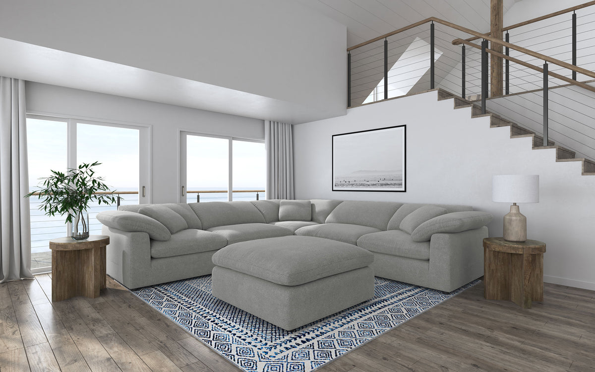Orleans Furniture - Coaster - Raleigh 6-piece Boucle Upholstered Modular Sectional Grey - 551754-SETA