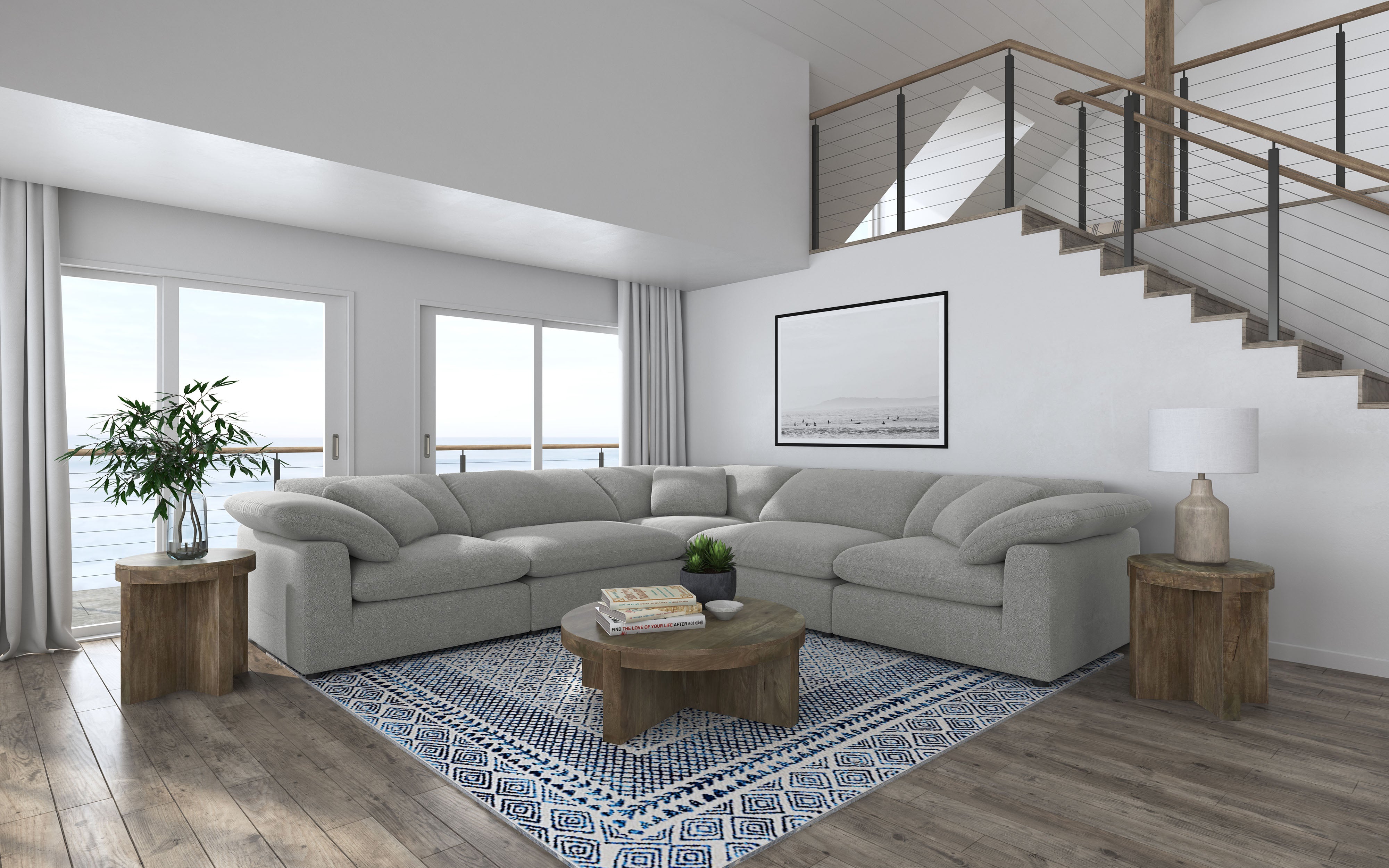 Orleans Furniture - Coaster - Raleigh 5-piece Boucle Upholstered Modular Sectional Grey - 551754-SETB