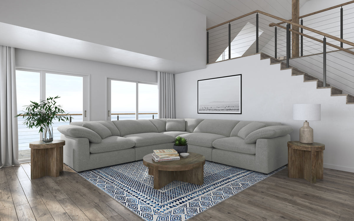 Orleans Furniture - Coaster - Raleigh 5-piece Boucle Upholstered Modular Sectional Grey - 551754-SETB
