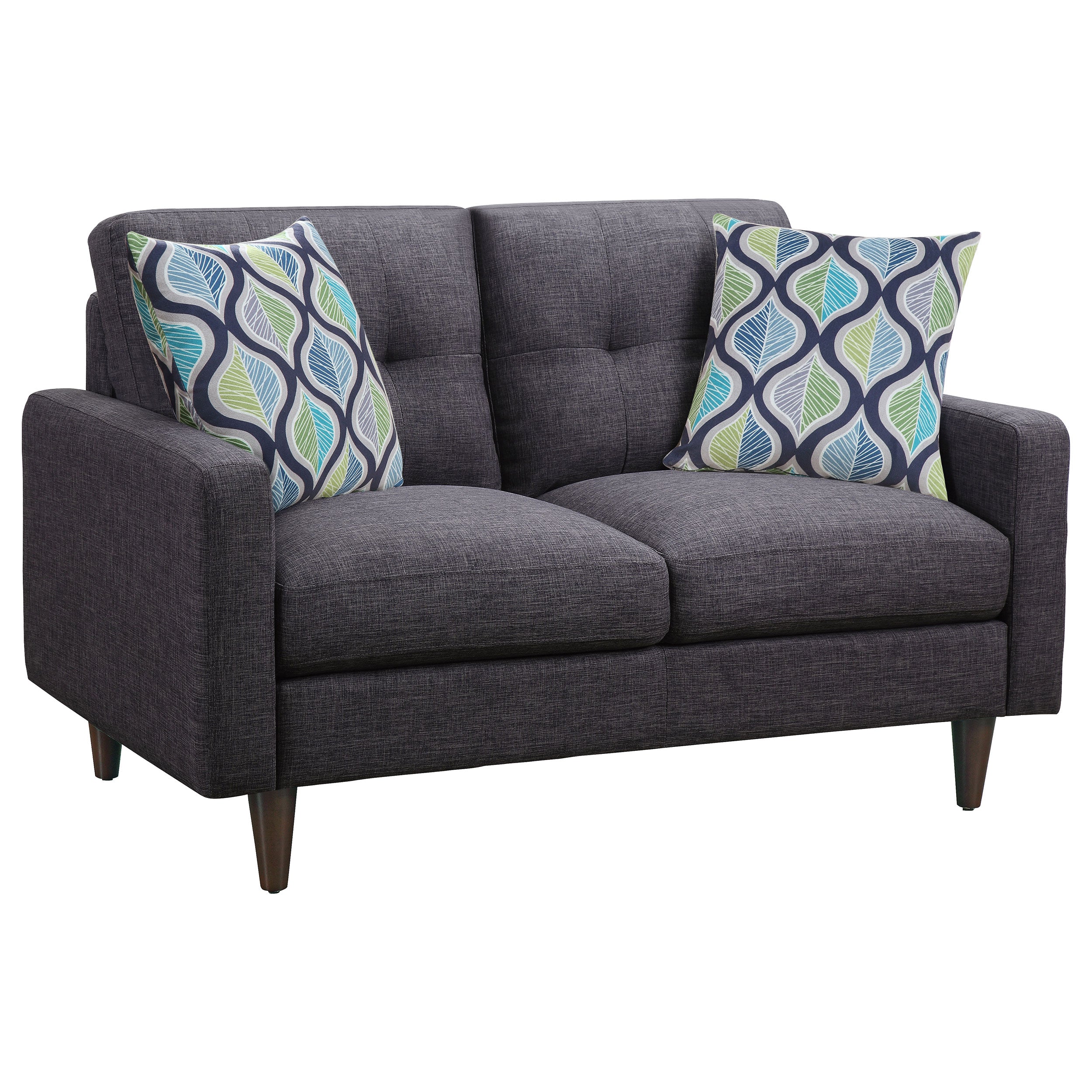 Orleans Furniture - Coaster - Watsonville Upholstered Track Arm Tufted Loveseat Grey - 552002