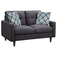 Orleans Furniture - Coaster - Watsonville Upholstered Track Arm Tufted Loveseat Grey - 552002