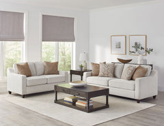 Orleans Furniture - Coaster - Christine 2-piece Upholstered Sloped Arm Sofa Set Beige - 552061-S2