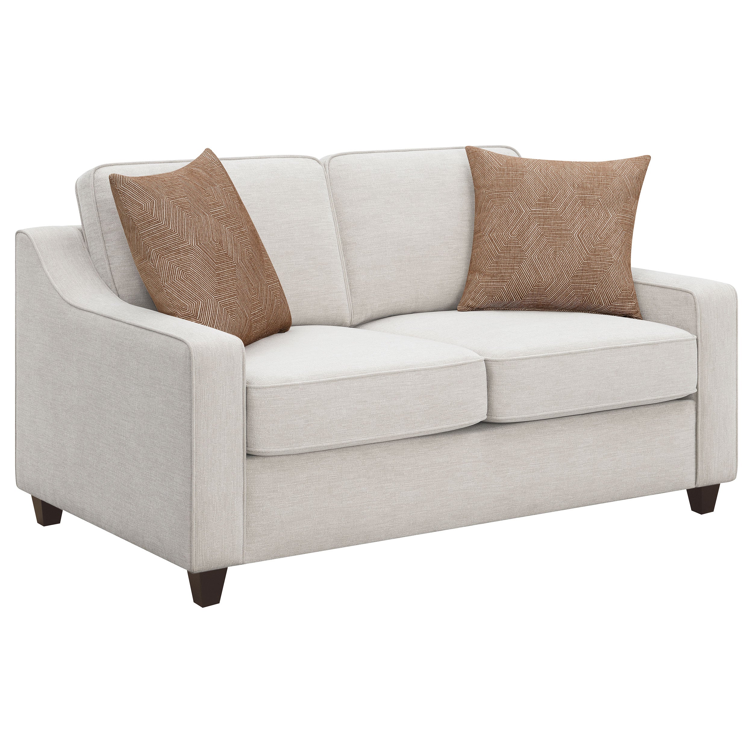 Orleans Furniture - Coaster - Christine Upholstered Sloped Arm Loveseat Beige - 552062